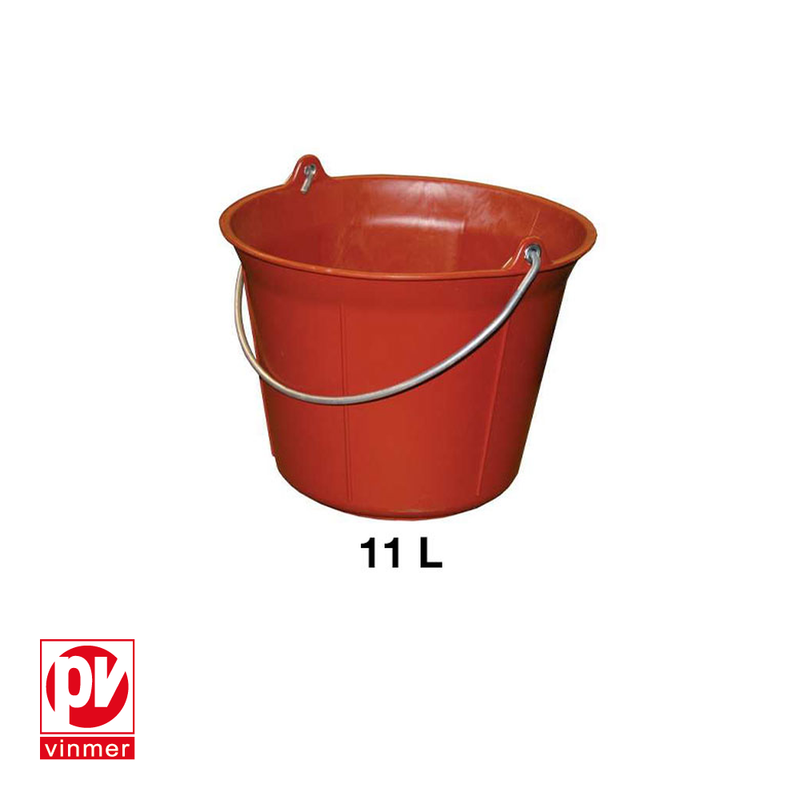Seau de maçon - PE + caoutchouc, rouge - 11 L