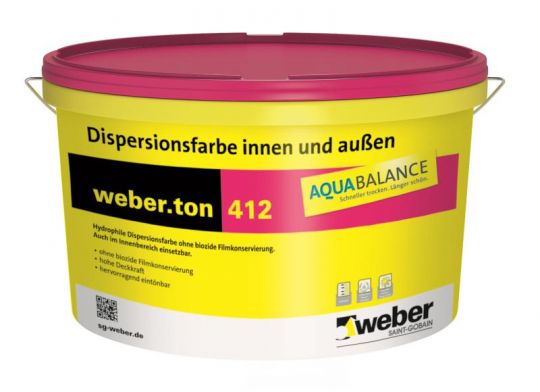 Weber ton 412 - couleur de dispersion 5 L blanc standard