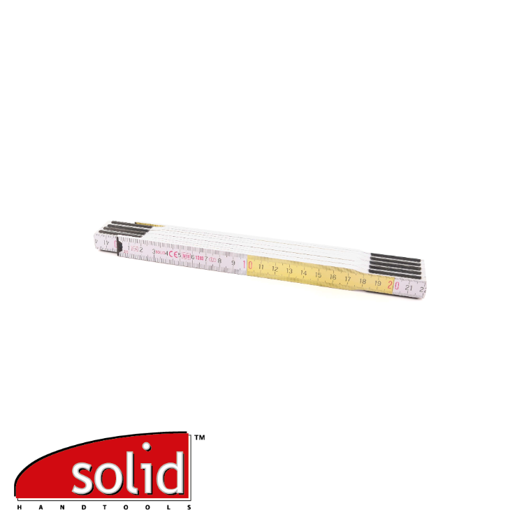 Mètre pliant en bois modèle 'TOP5000' , 3 m - BLANC/JAUNE