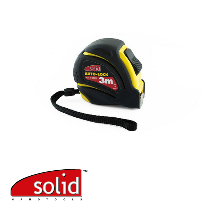Mètre ruban, boïtier ABS, 3 m x 19 mm, jaune/noir