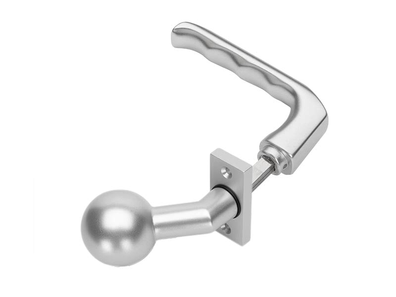 Poignée béquille/bouton coudé aluminium