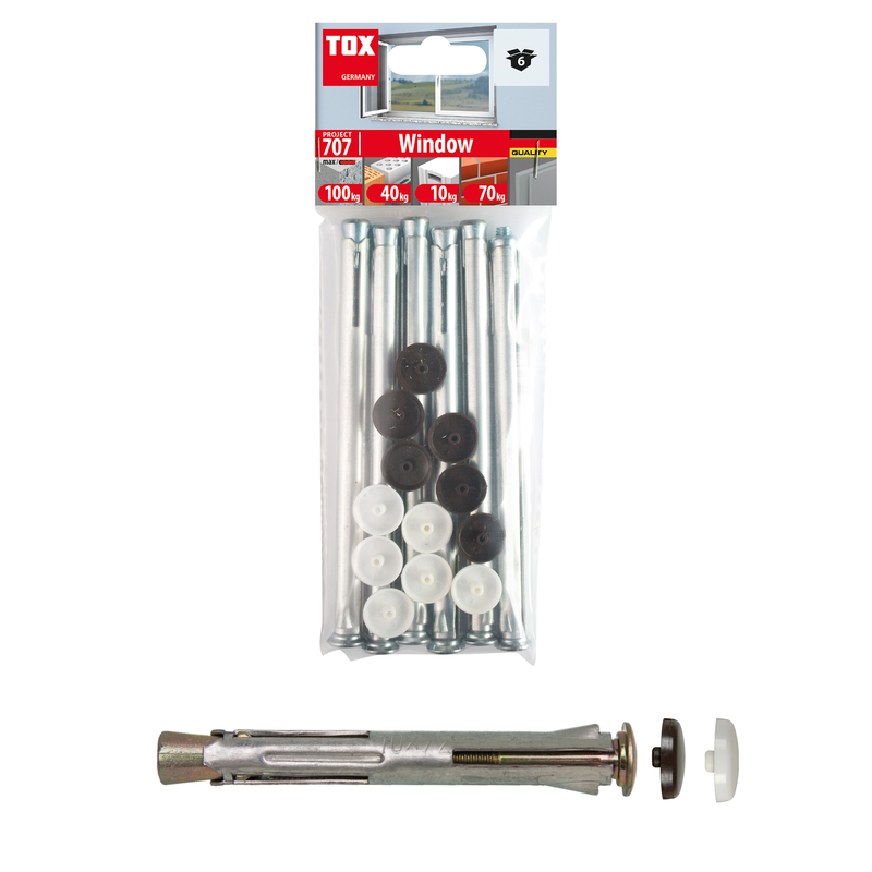 TOX Window 10/112 (6 pc) – chevilles métalliques pour cadres