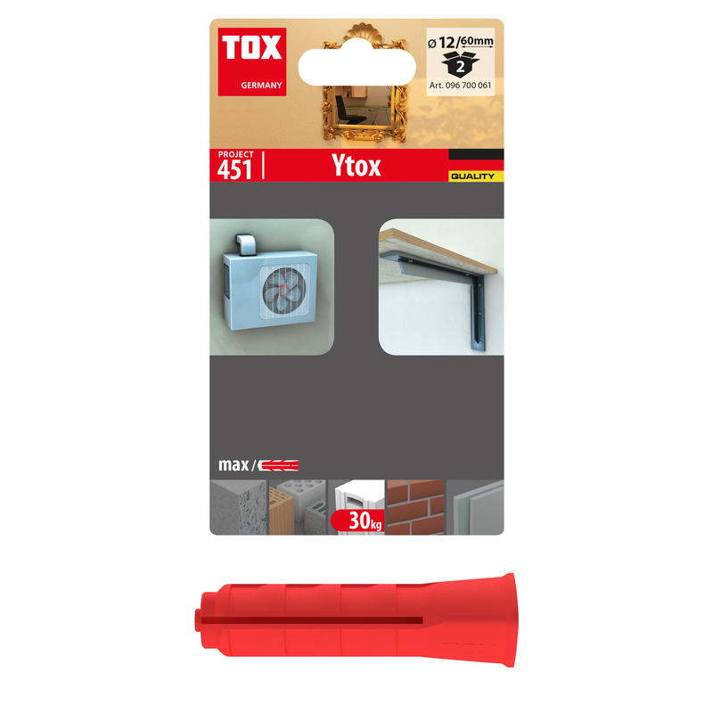 TOX Ytox 12/60 (2 pc) – tampon pour béton cellulaire