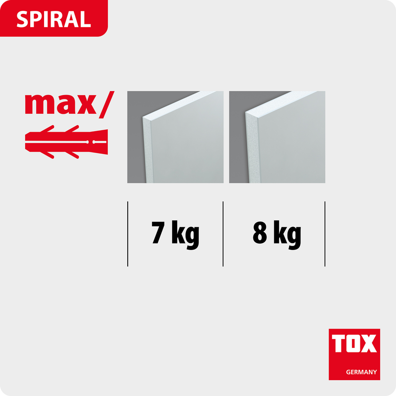 Cheville pour carton plâtre spiral + vis (50 pc)