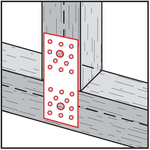 Connecteur plat 140 x 55 x 2,5 mm, acier zingué
