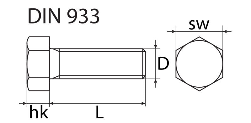 Vis métaux tête hexagonale 8.8 M12 x 40 acier zingué (20 pc)