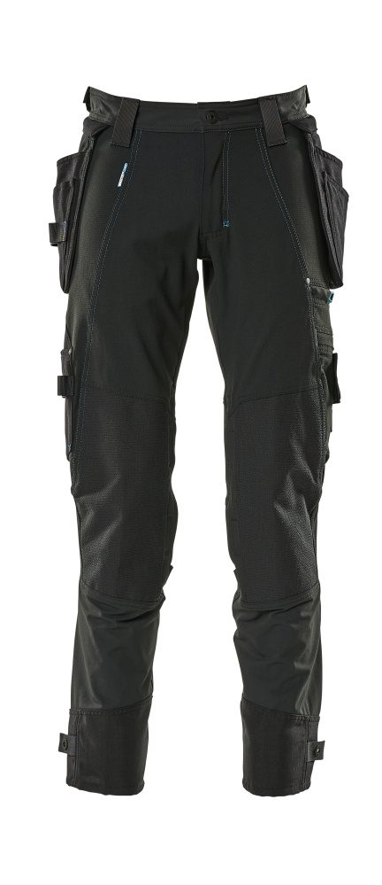 Pantalon stretch avec poches genouilleres noir 76 C46