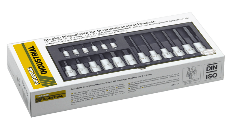 Coffret spécial 1/4' et 1/2' (18 pcs)