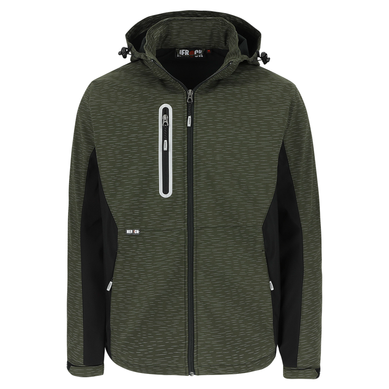 Flexor softshell veste kaki/noir réfléchissante L
