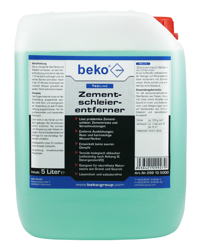 beko TecLine Nettoyant voile de ciment en bidon