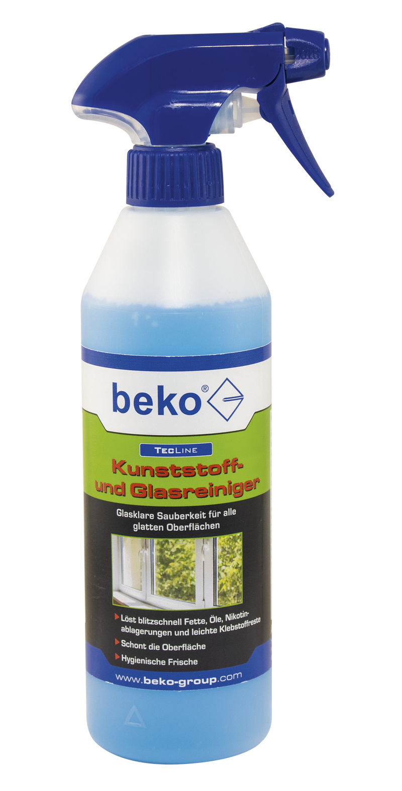beko TecLine nettoyant plastique et vitres en flacon pulvérisateur