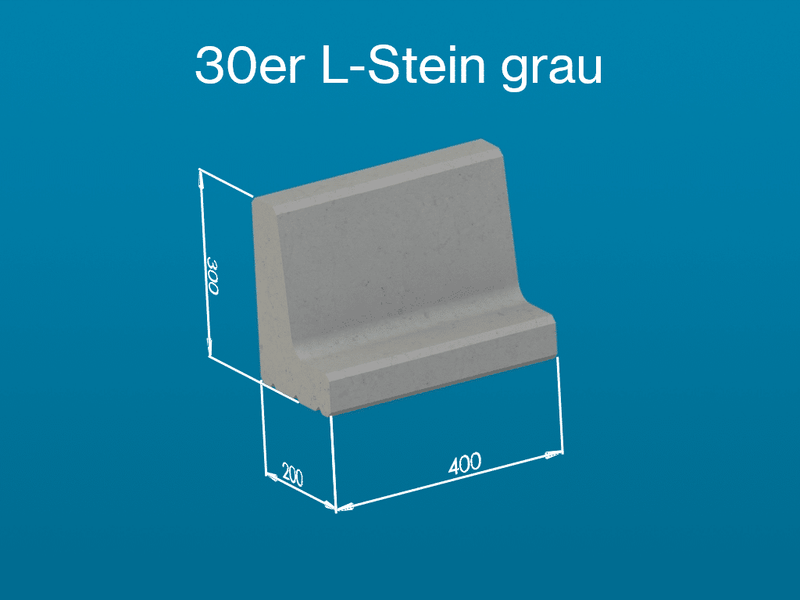 Pierre angle 30x40x20 cm gris