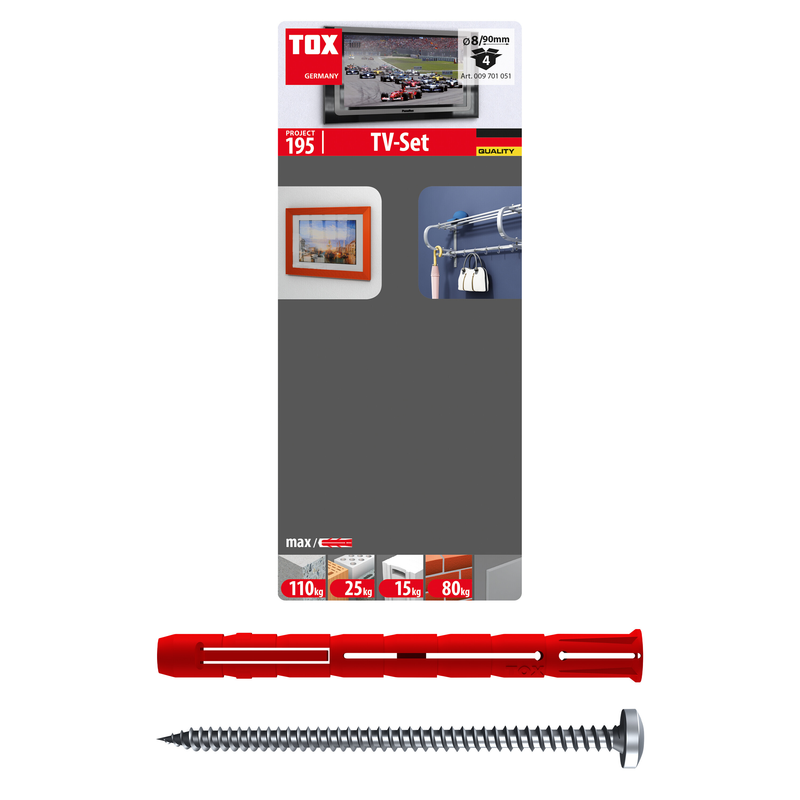 TOX TV-Set (4 pc) – chevilles à expansion parallèle