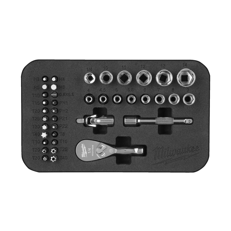 Coffret cliquet et douilles compact ¼″