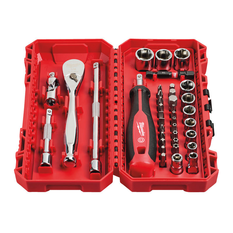 Set de douilles et clés à cliquet 1/4" avec Embouts