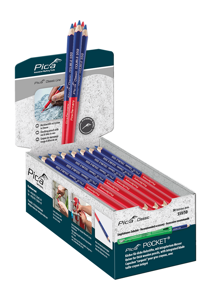 Double bleu/rouge 17,5CM boite display (50 pc)