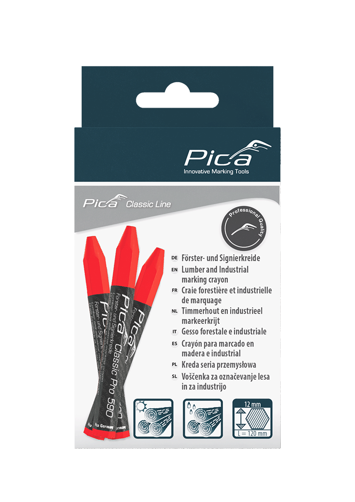 Craie forestière pro 12X120MM rouge (12 pc)