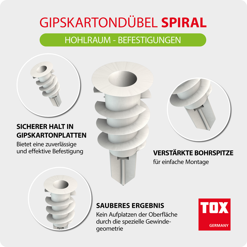 Cheville pour carton plâtre spiral (50 pc)