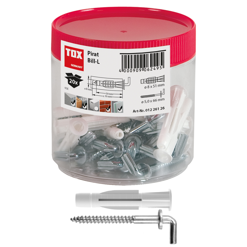 TOX Pirat Bill-L (20 pc) – chevilles à crochet
