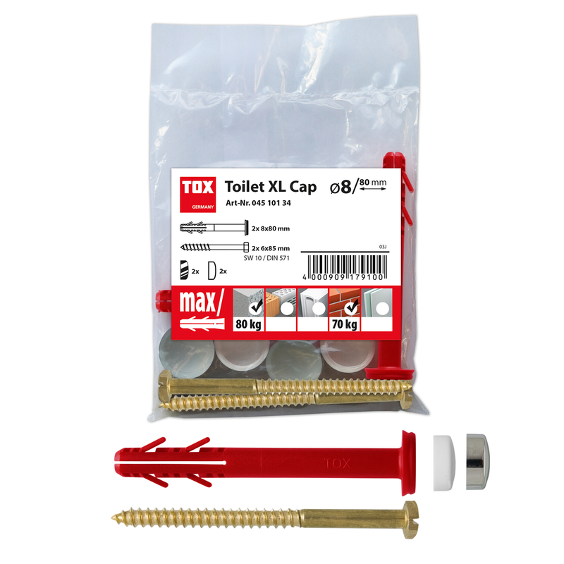 TOX Toilet XL Cap (2 pc) – fixation pour WC au sol