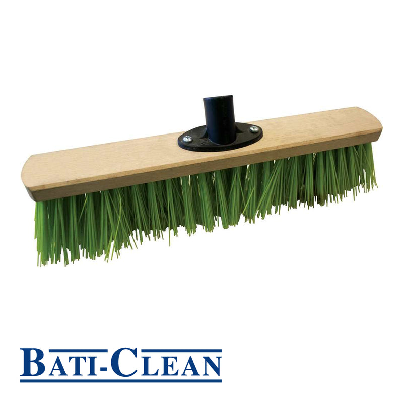 Balai de rue PVC vert avec porteur de manche Quick Fix - 60 cm
