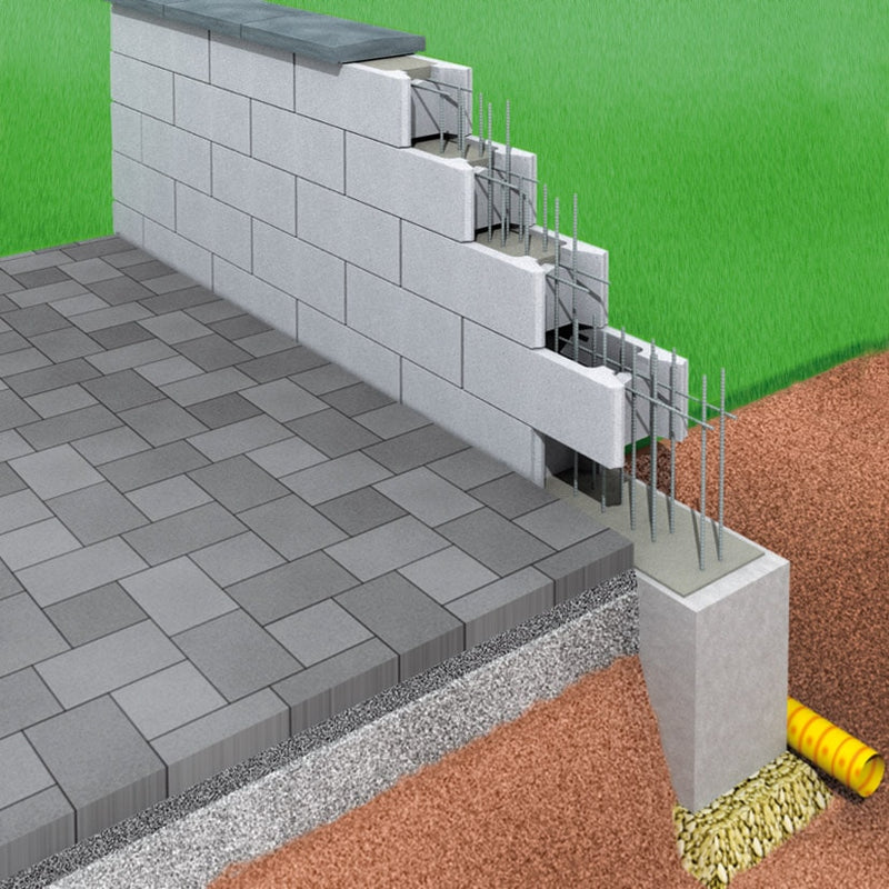 Blocs de coffrage demi 30x20x25 cm gris