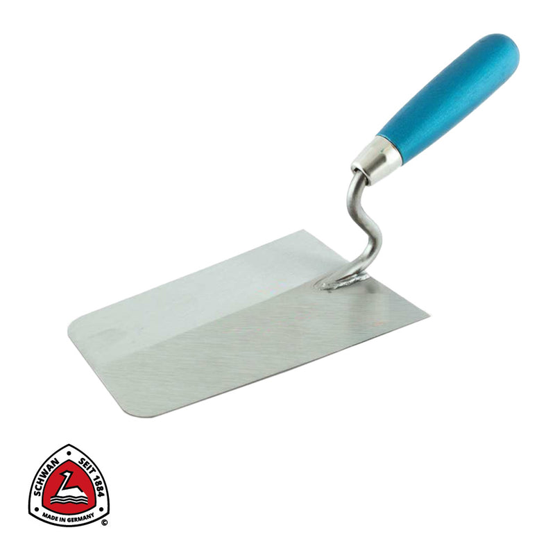 Truelle de plâtrier INOX acier trempé - 180 x 125/95 x 1,3 mm, coins arrondis
