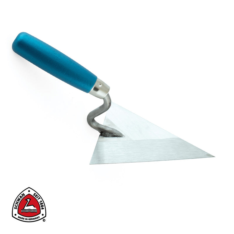 Truelle triangulaire pointue INOX, en acier trempé - 140 x 105 x 1,1 mm