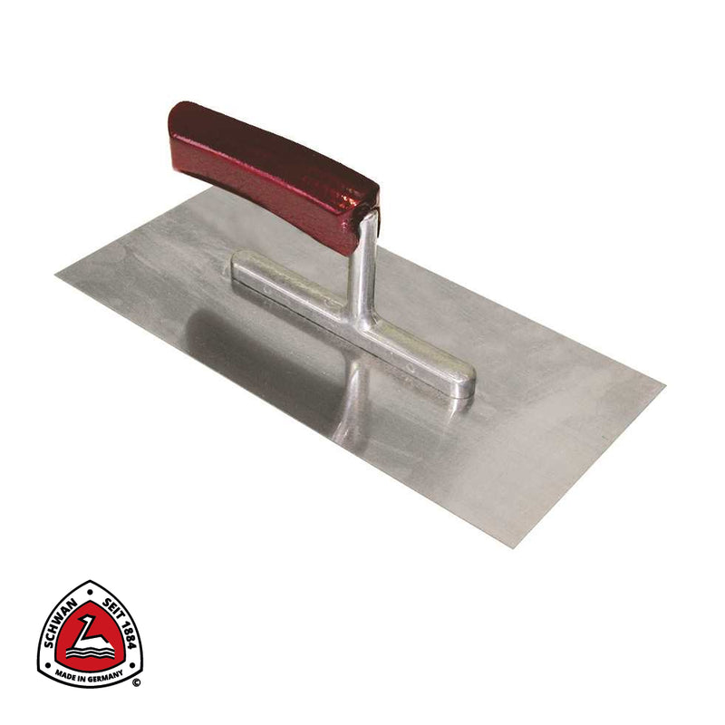 Plâtresse standard en ACIER avec manche en bois courbé - 280 x 130 x 0,7 mm