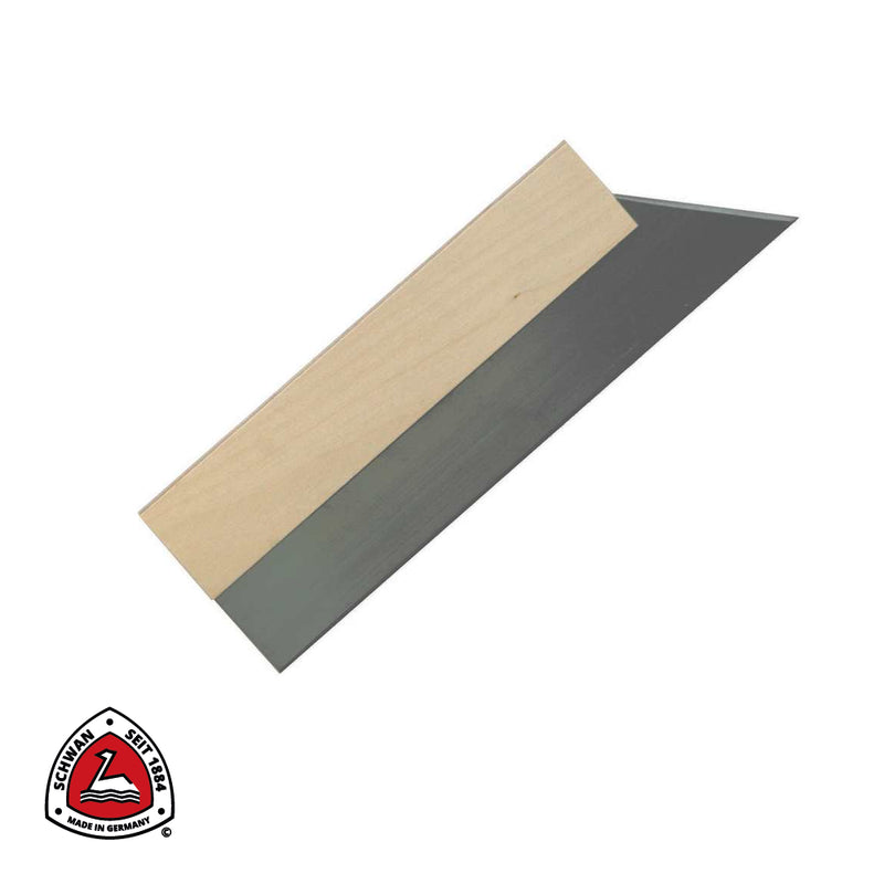 Couteau de plâtrier, monture bois, lame rigide en ACIER - 400 x 1,2 mm