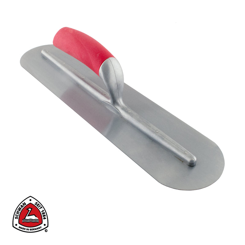 Plâtresse pour piscine, coins arrondis, acier carbone, SOFT GRIP - 406 x 100 x 0,7 mm