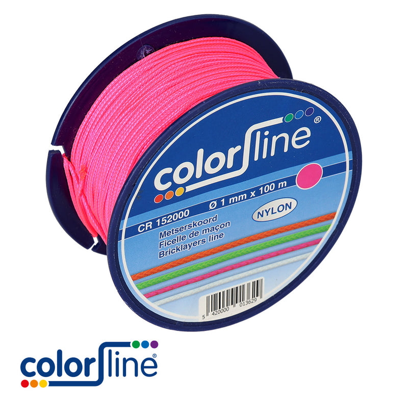 Ficelle de maçon - Nylon - FLUO ROSE - 1 mm x 100 m