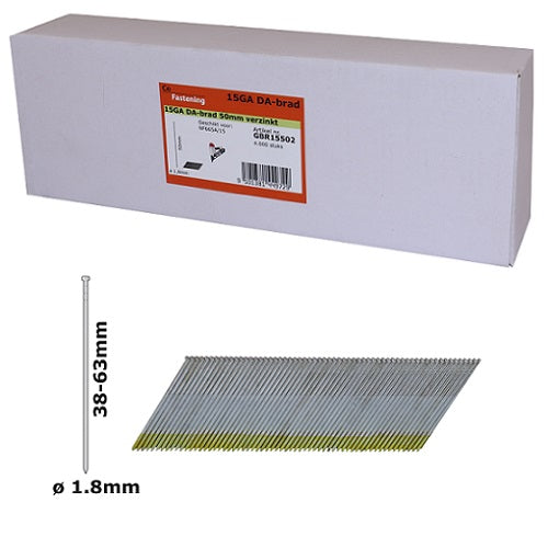 Clou à tête refoulé 15GA 45 mm galvanisee 4000 st/pak