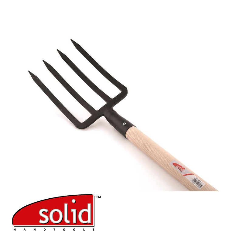 Fourche à bêcher à douille 4 dents - 200x200 mm - emmanché manche T