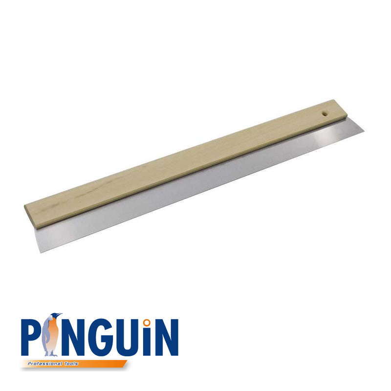 Couteau à enduire manche en bois, lame inoxydable - 800 x 0,7 mm
