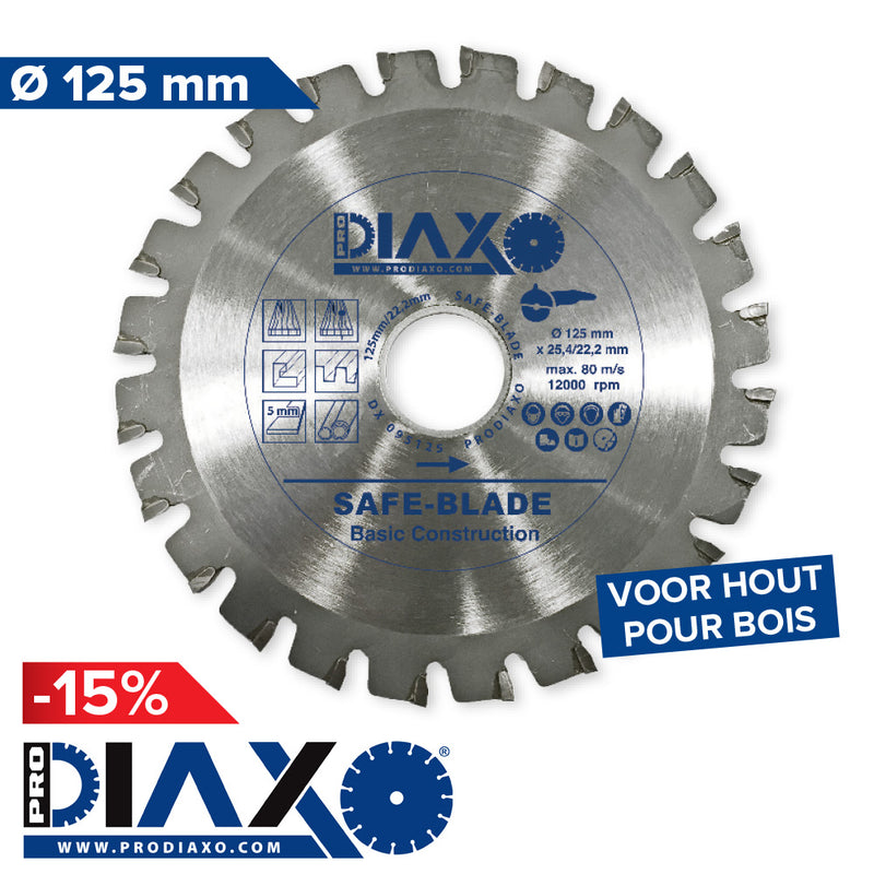 PRODIAXO - Safe-blade - 125 x 25,4 / 22,2 mm / Basic construction