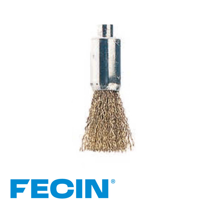 Brosse pinceau 6mm en V  – acier laitonné – blister