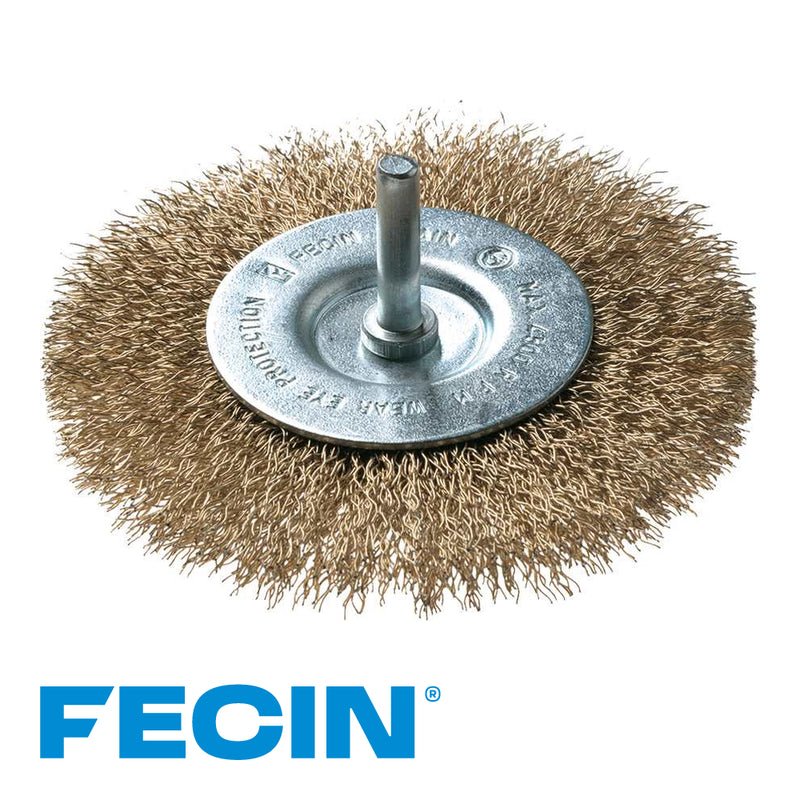 Brosse disque BE – tige 6 mm – acier laitonné – bulk