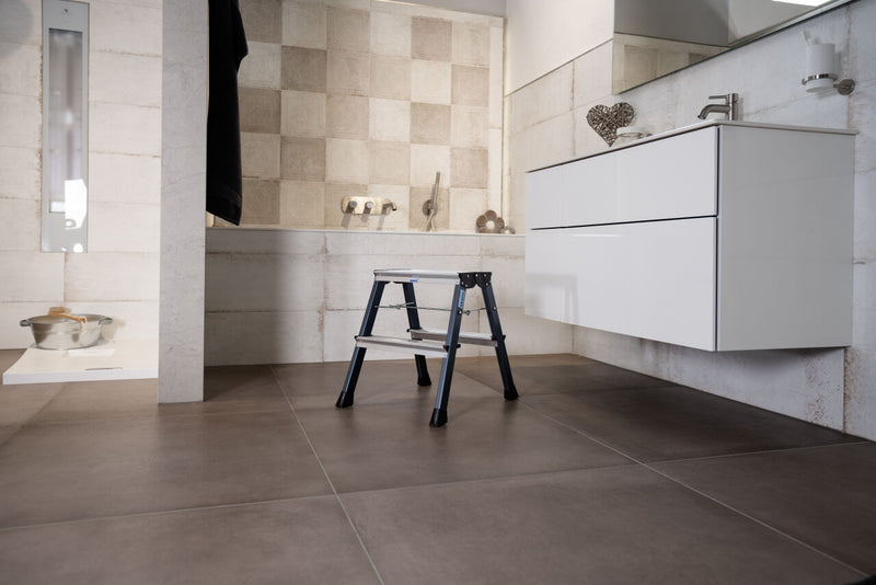 Krause « Treppy » marchepied pliant double face anodisé 2x2 marches