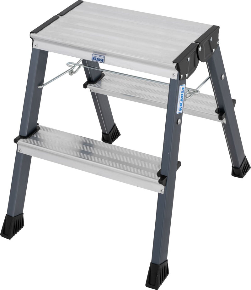 Krause « Treppy » marchepied pliant double face anodisé 2x2 marches