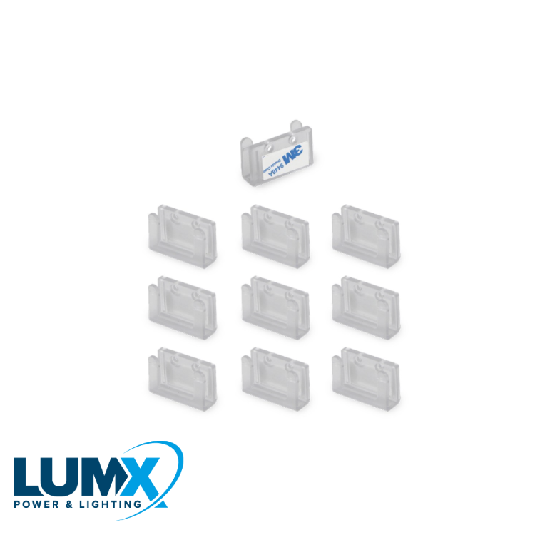 Clips de montage adhésif 3M 10 pcs. pour bandes LED - L=12 & 16mm
