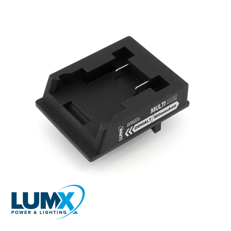 Adaptateur pour batterie DEWALT - MILWAUKEE / LUMX M-série + Galaxy Multi-Battery Hybrid