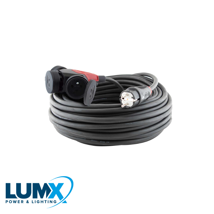 LumX triple prise à clapets + – IP 44