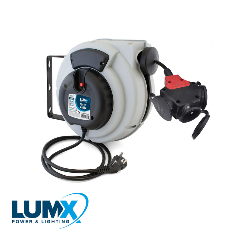 LumX Enrouleur de câble ROLL-UP 3-WAY - H07RN-F 3G2,5 - Néoprène - 10 m