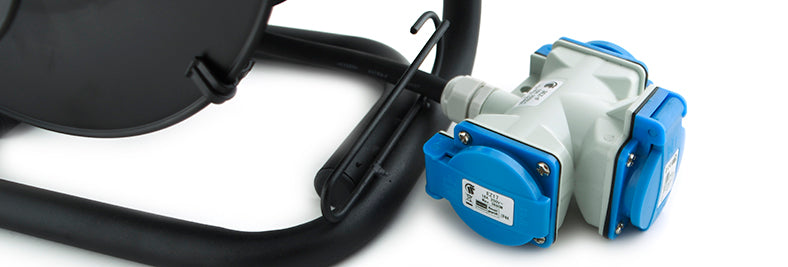 LumX enrouleur de câble à triple fiche femelle, câble HO7RN-F 3Gx2,5 - 25 m