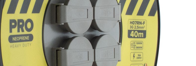 Enrouleur de câble professionnel néoprène 3G 2,5 mm² IP44