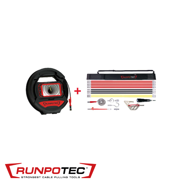 Tire-câble RUNPOSTICKS Confort + Caméra d'inspection RC3 - 15m