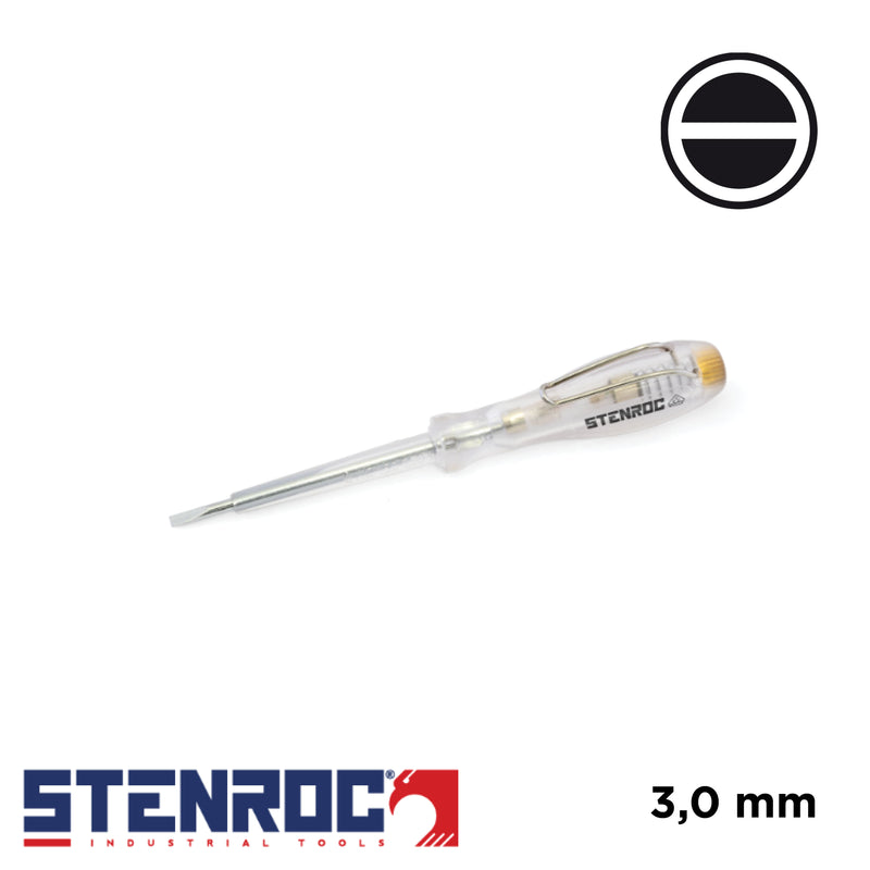 Testeur de tension à fente 150-250 V - 3,0 x 140 mm - sur carte