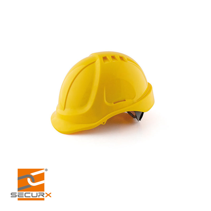 Casque de chantier JAUNE fermeture à glissière - EN 397