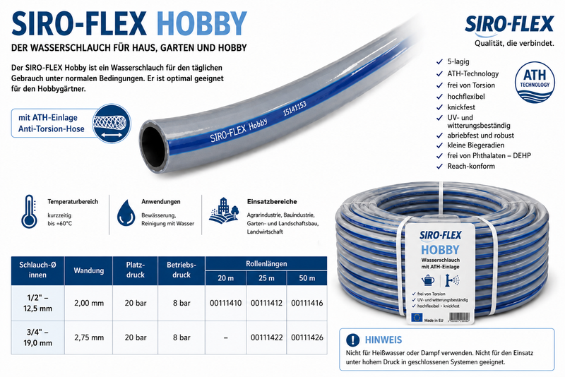 Tuyeau gris siro-flex hobby 3/4 19MM - rlx 50M